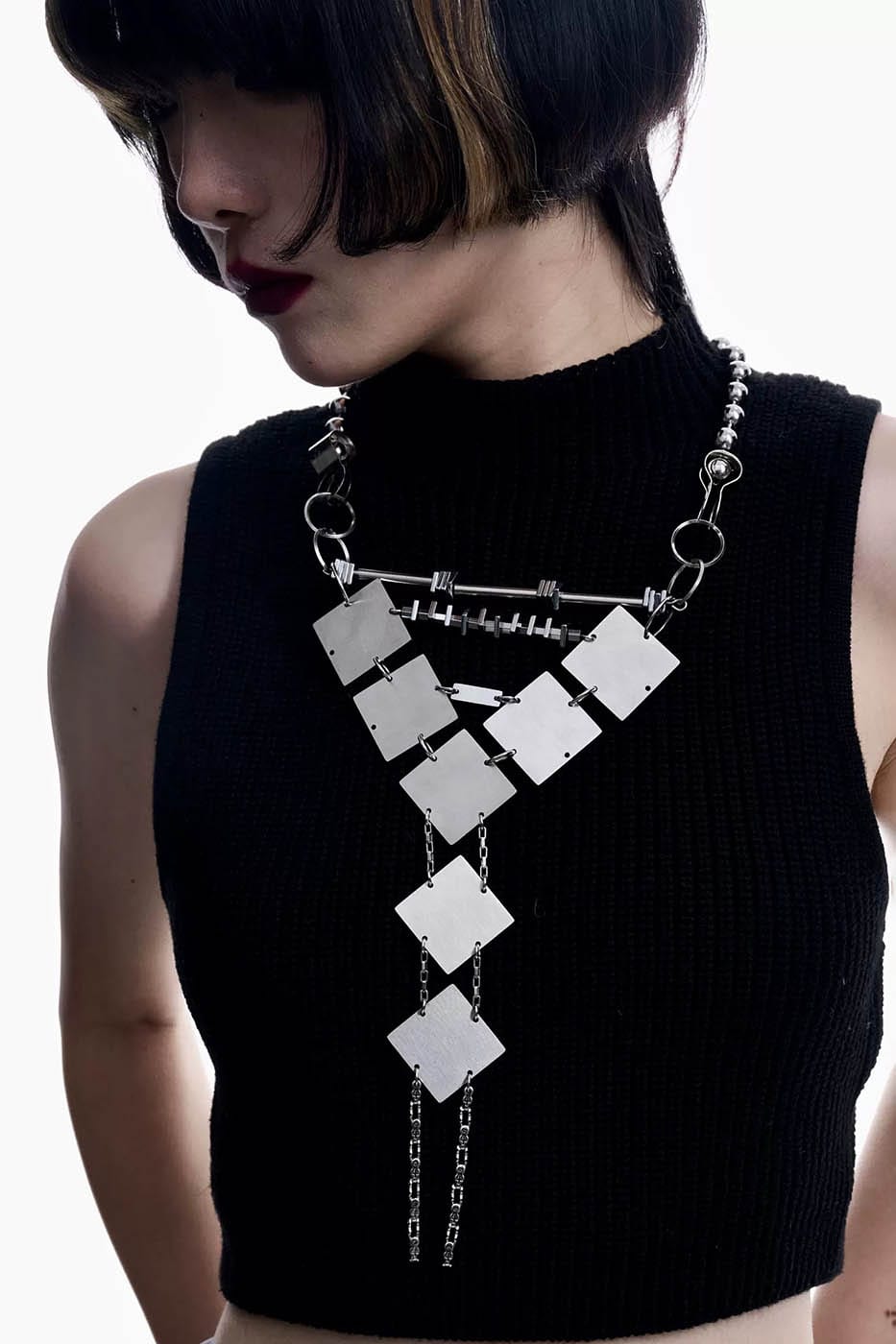 ILLUSORY Cyborg Metallic Tie, premium urban and streetwear designers apparel on PROJECTISR.com, ILLUSORY