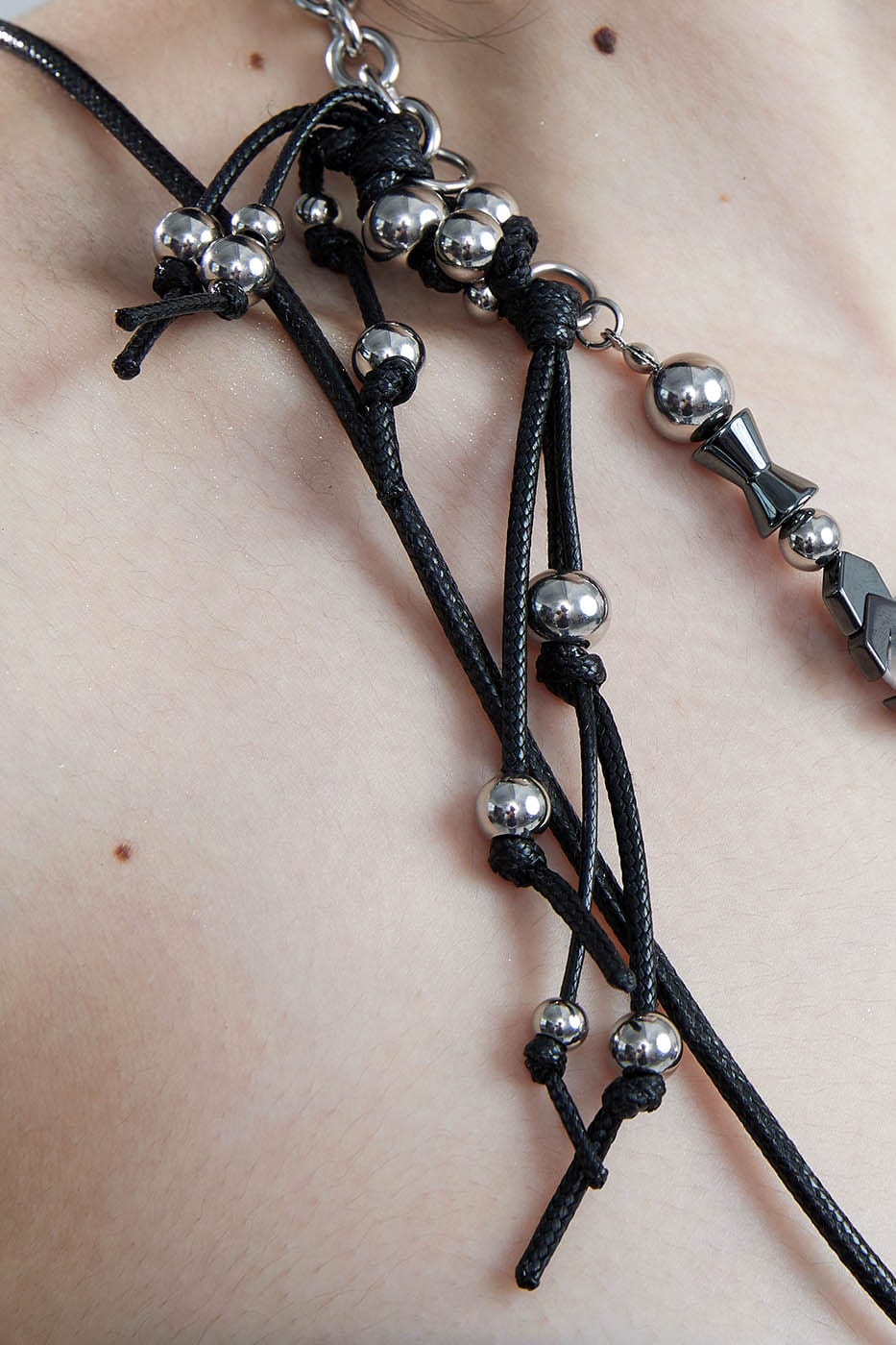 ILLUSORY Mechanical Pentagram Beaded Necklace, premium urban and streetwear designers apparel on PROJECTISR.com, ILLUSORY