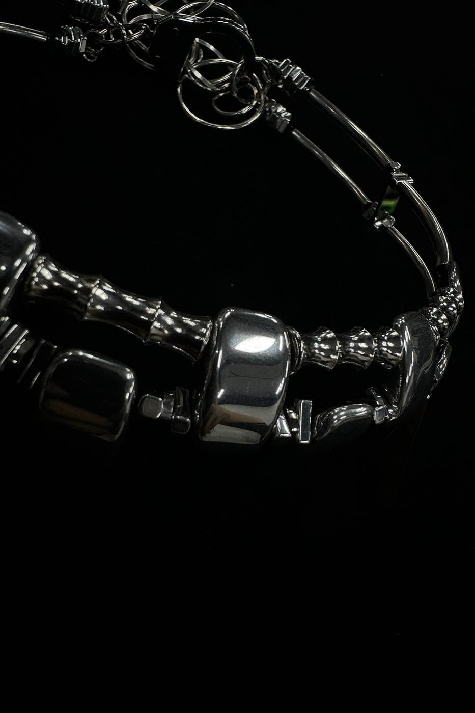 ILLUSORY Double-Strand Jointed Thorn Chocker, premium urban and streetwear designers apparel on PROJECTISR.com, ILLUSORY
