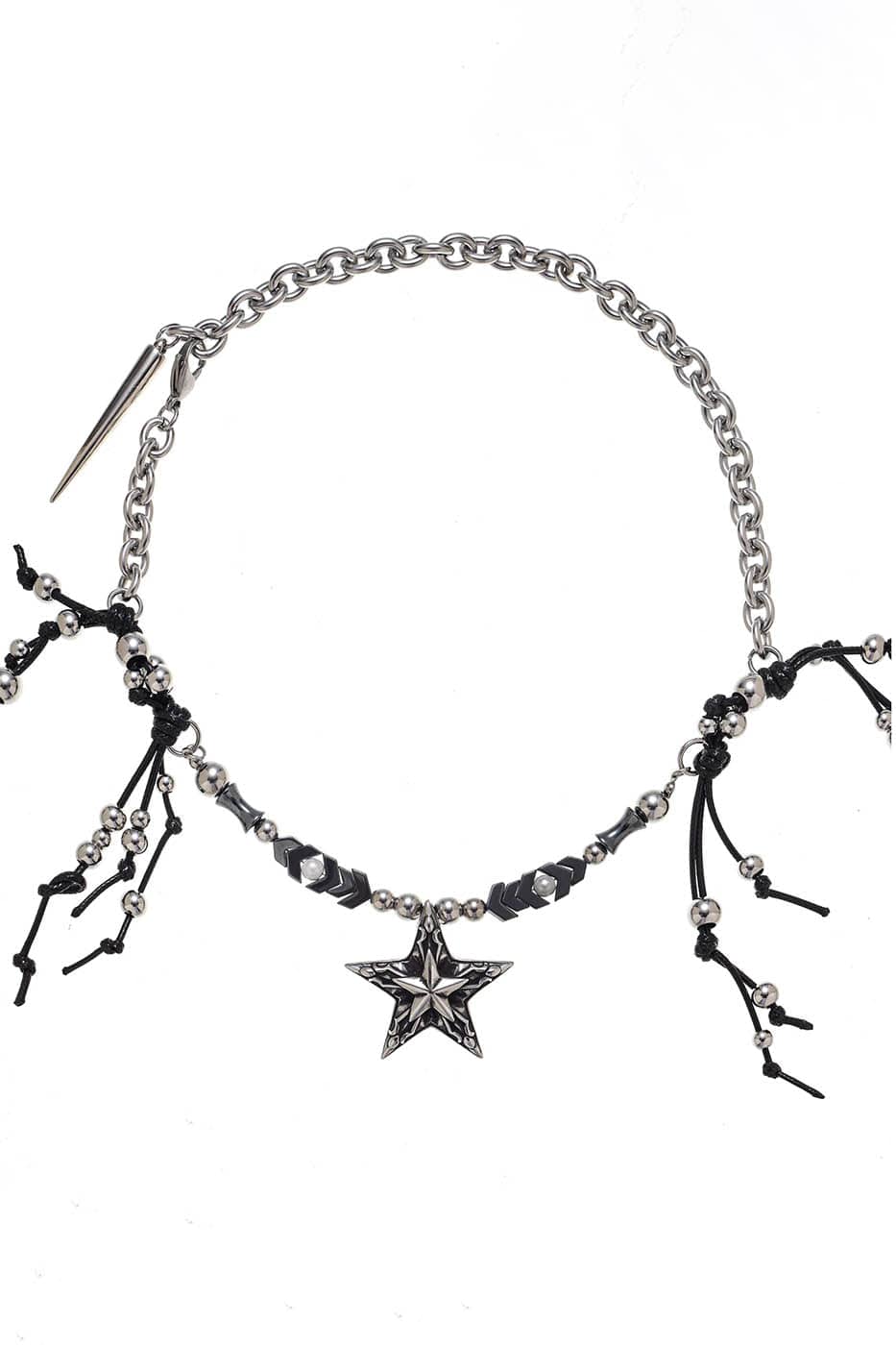 ILLUSORY Mechanical Pentagram Beaded Necklace, premium urban and streetwear designers apparel on PROJECTISR.com, ILLUSORY