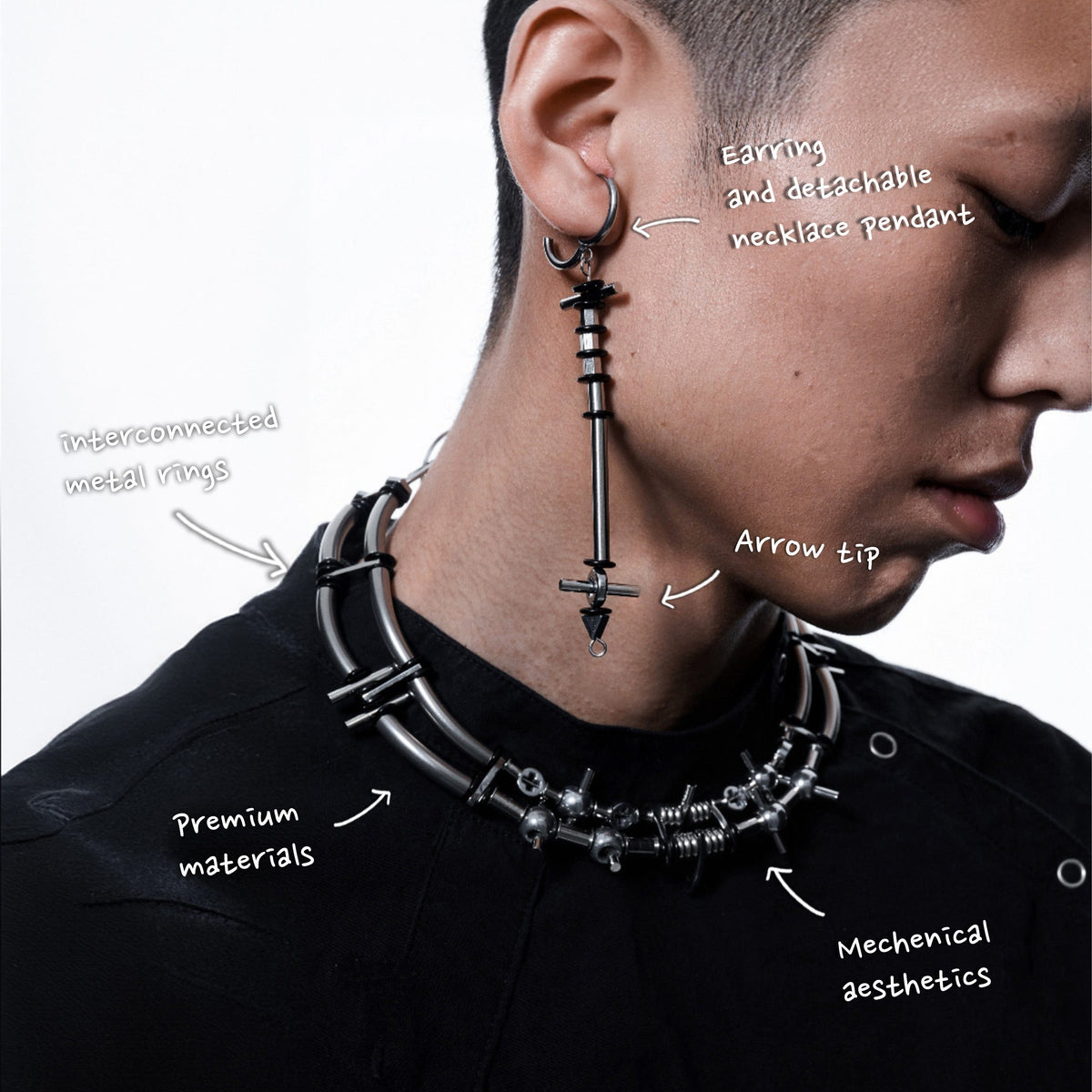ILLUSORY The Infiltrator Detachable Necklace, premium urban and streetwear designers apparel on PROJECTISR.com, ILLUSORY
