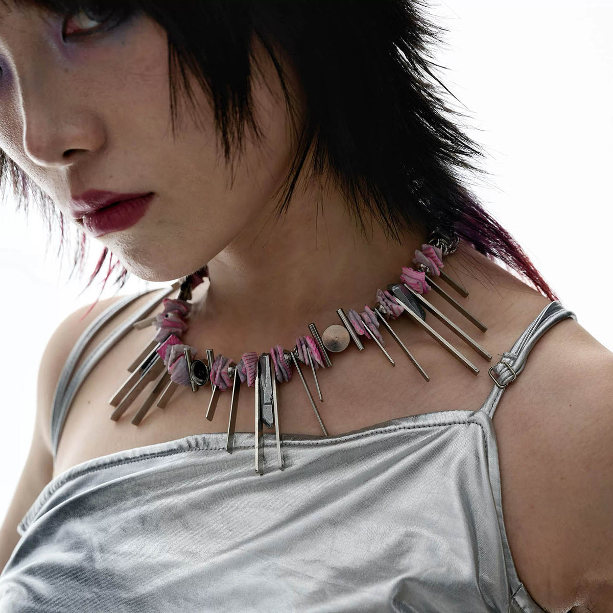 ILLUSORY The Gravity Shell Beaded Necklace, premium urban and streetwear designers apparel on PROJECTISR.com, ILLUSORY